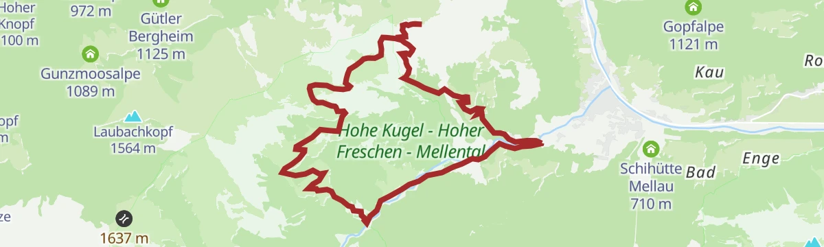 Route map: Mellau | Hangspitze